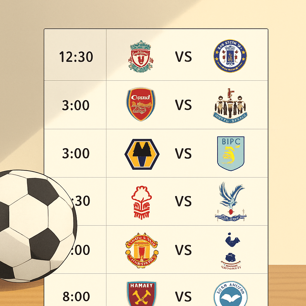 EPL 라이브 중계 일정과 시간표 이미지